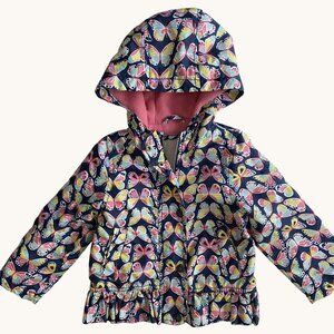 Carter's Butterfly Hooded Fleece Lined Peplum Jacket size 2T
